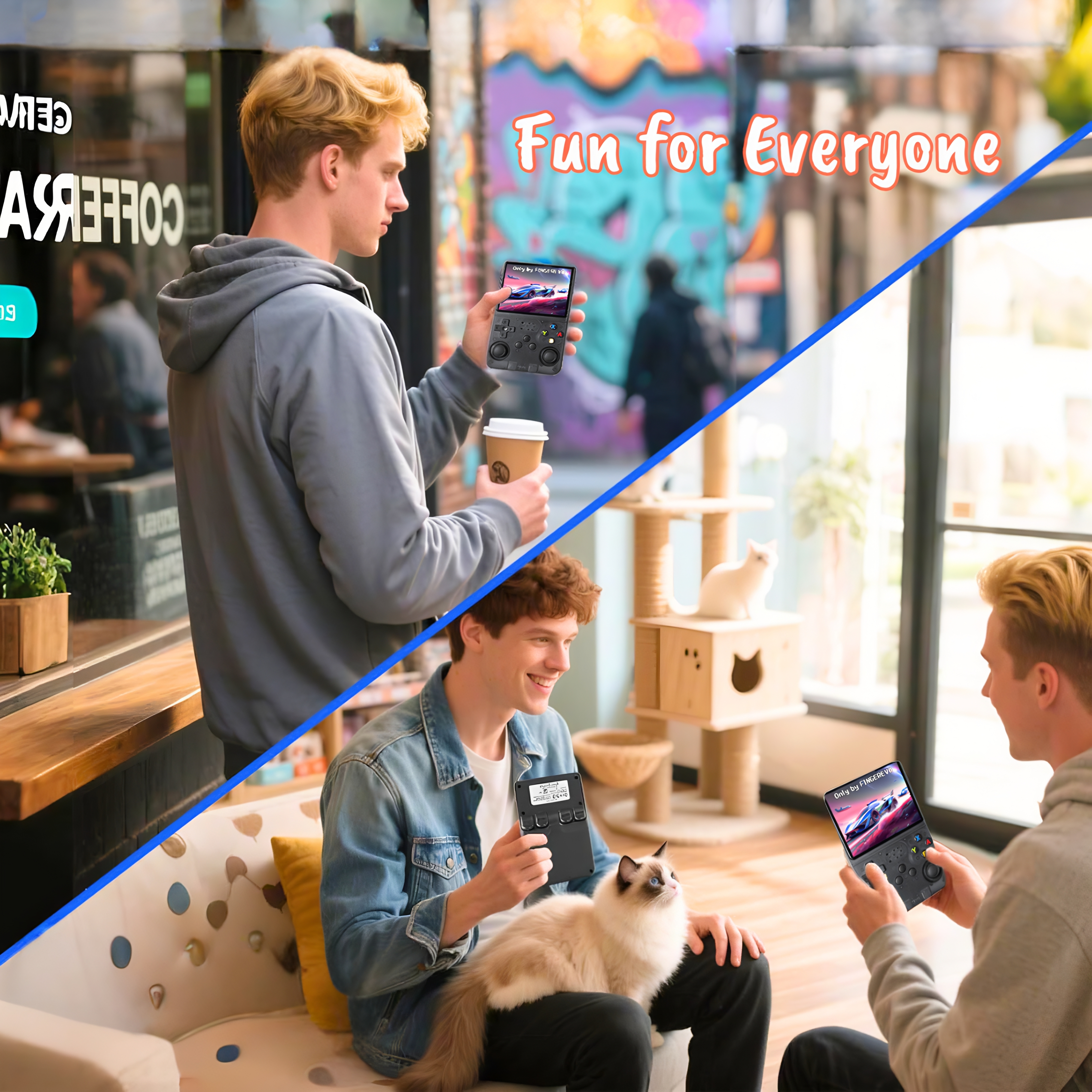 R36MAX Retro Handheld Game Console, 4.0 Inch IPS HD Screen Retro Gaming Console, Linux System, 20＋Mainstream Emulator Games Retro Game Console, 4000mAh Battery, Built-in 64G TF Card, Black - Game Consoles