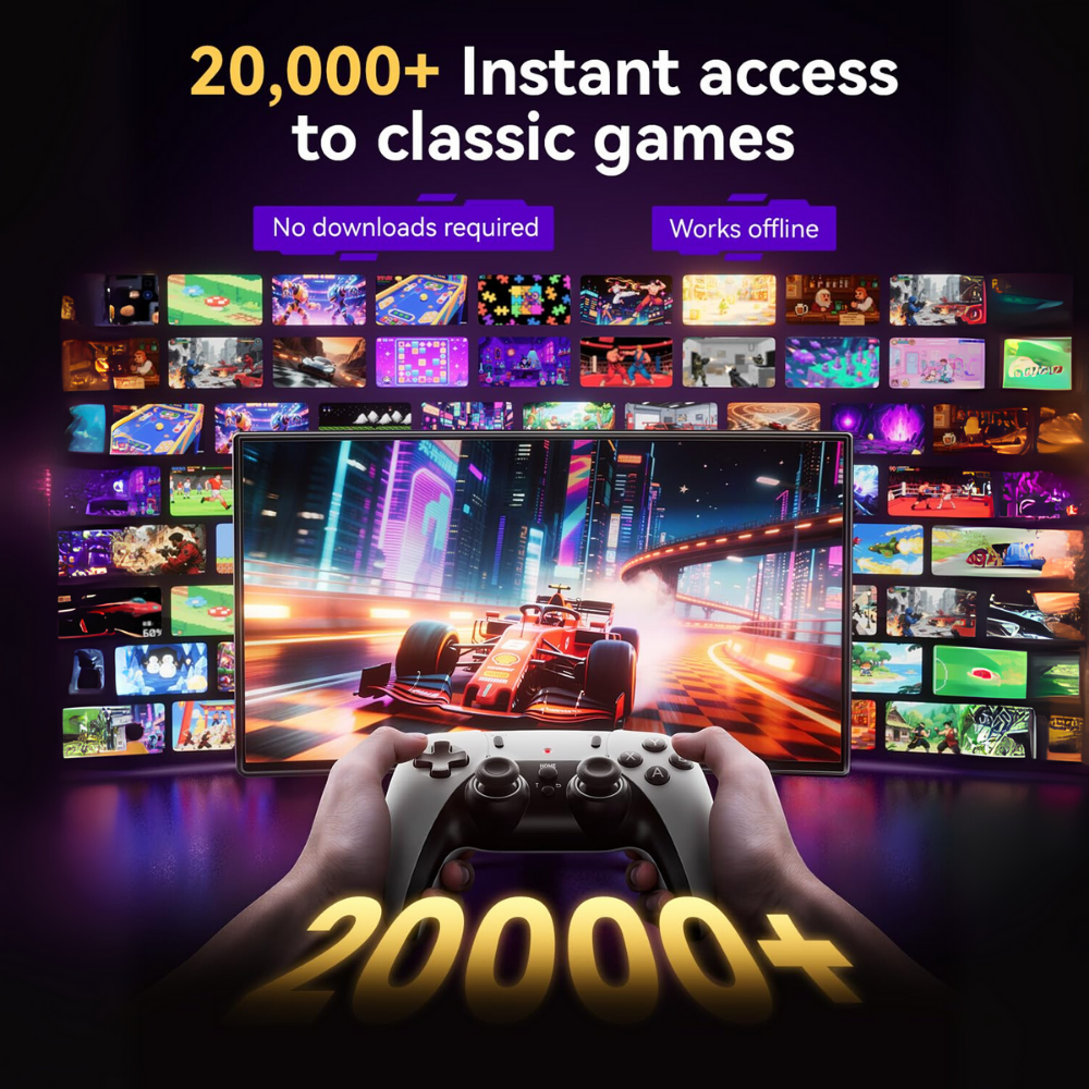 4K HDMI Output -20000+ Games Wireless Retro GameConsole Stick, Retro Plug and Play Video Game Stick,26Emulators,2.4G Wireless Controllers Gaming Accessories - Game Consoles