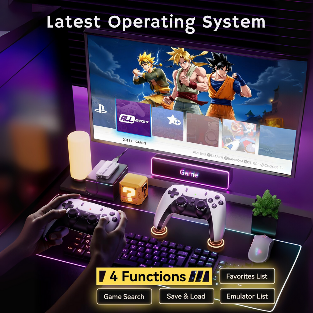 4K HDMI Output -20000+ Games Wireless Retro GameConsole Stick, Retro Plug and Play Video Game Stick,26Emulators,2.4G Wireless Controllers Gaming Accessories - Game Consoles