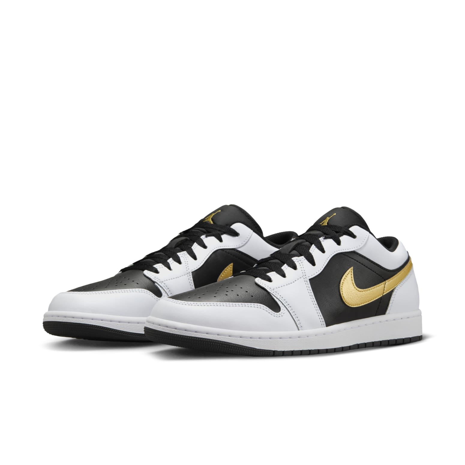 Air Jordan 1 Low  White Black Metallic Gold Swoosh - Air Jordan 1 Low  White Black Metallic Gold Swoosh - Jordan 1s - AIR Jordan 1