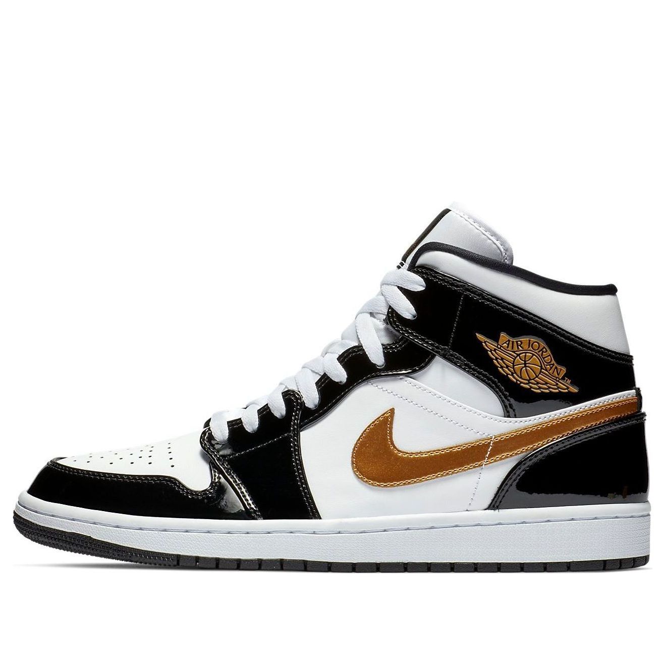 Air Jordan 1 Mid Patent  Black Gold - Air Jordan 1 Mid Patent  Black Gold - Jordan 1s - AIR Jordan 1