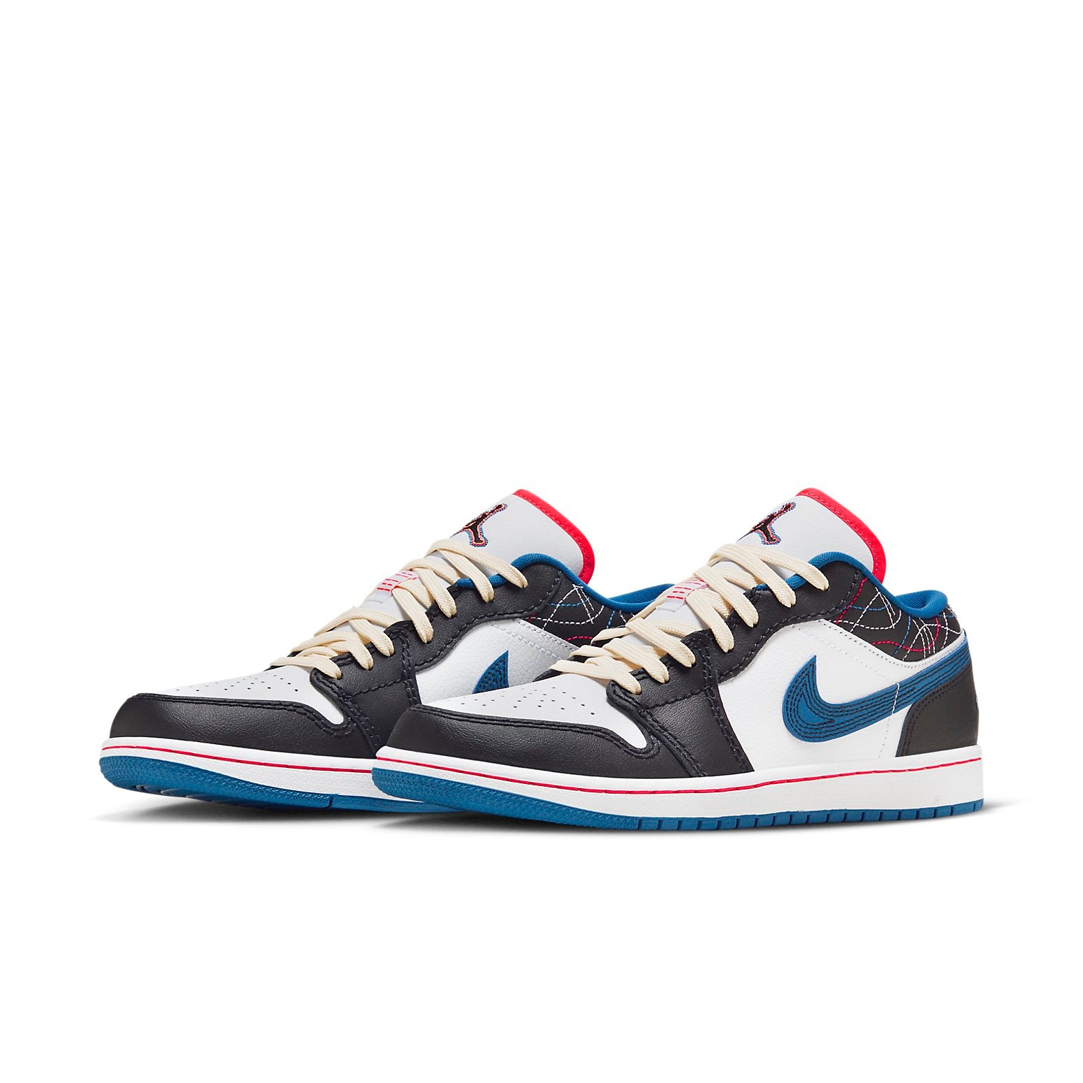 Air Jordan 1 Low  White Industrial Blue Siren Red - Air Jordan 1 Low  White Industrial Blue Siren Red - Jordan 1s - AIR Jordan 1