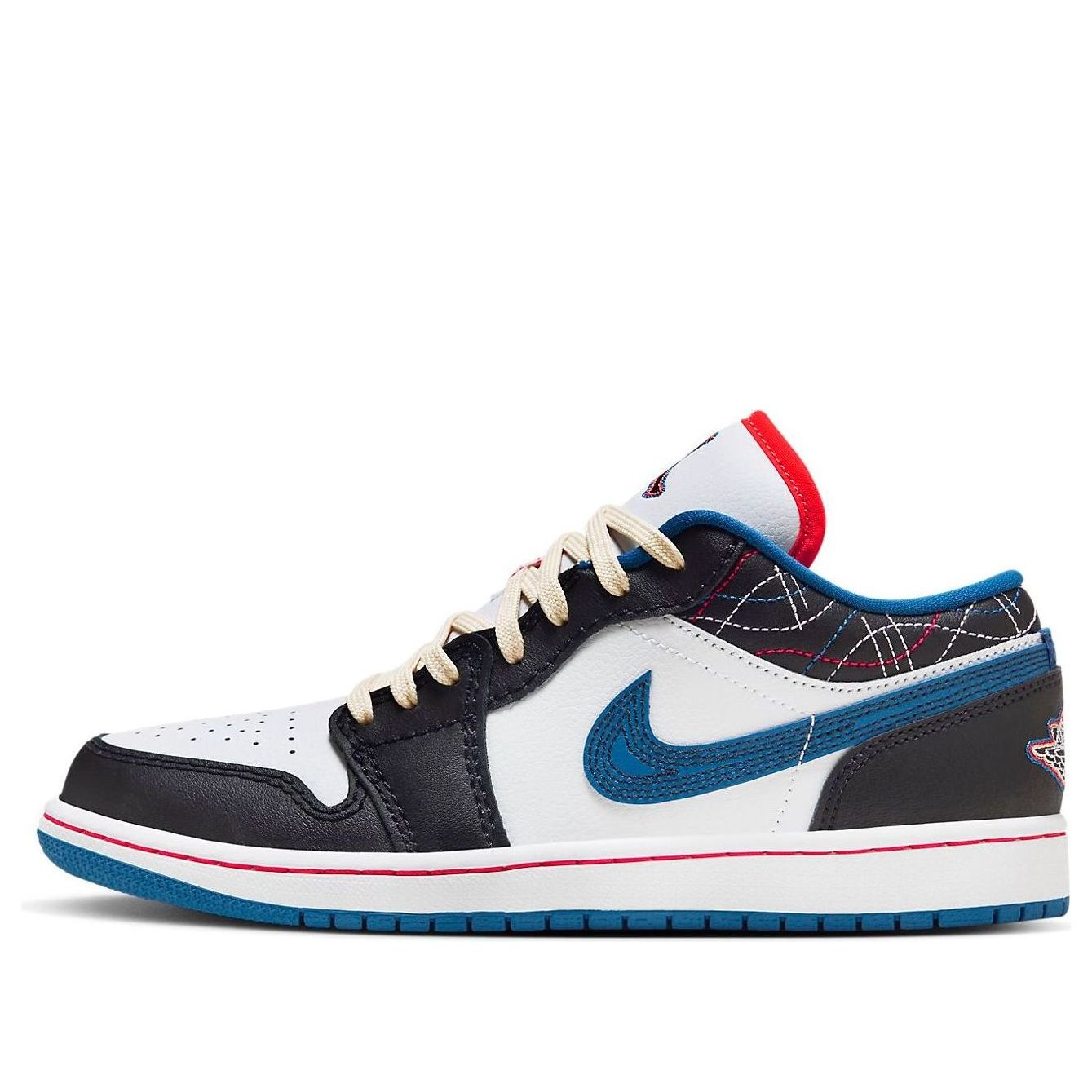 Air Jordan 1 Low  White Industrial Blue Siren Red - Air Jordan 1 Low  White Industrial Blue Siren Red - Jordan 1s - AIR Jordan 1