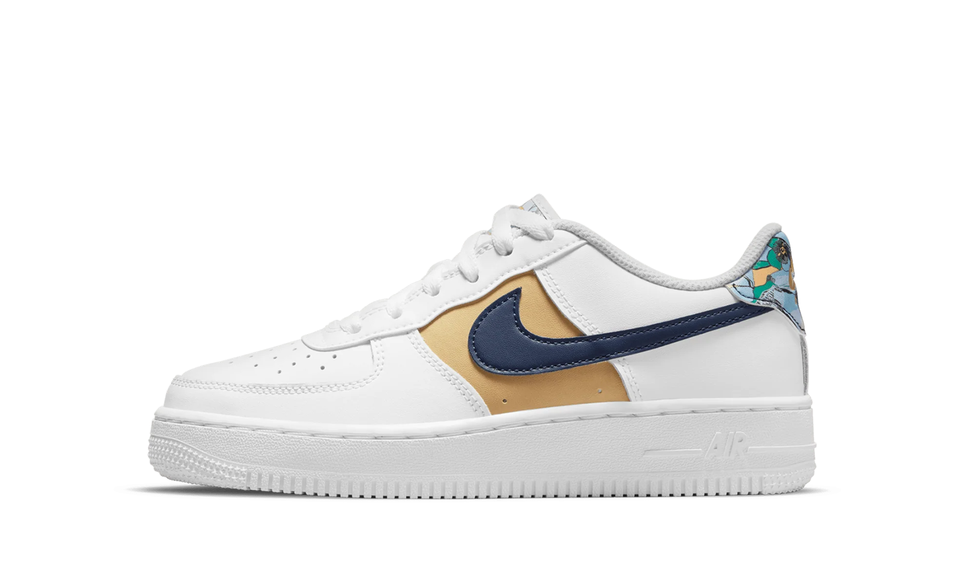 Air Force 1 Low '07 LV8 GS White Blue Void Metallic Gold - Air Force 1 Low '07 LV8 GS White Blue Void Metallic Gold - Jordan 1s - AIR Jordan 1