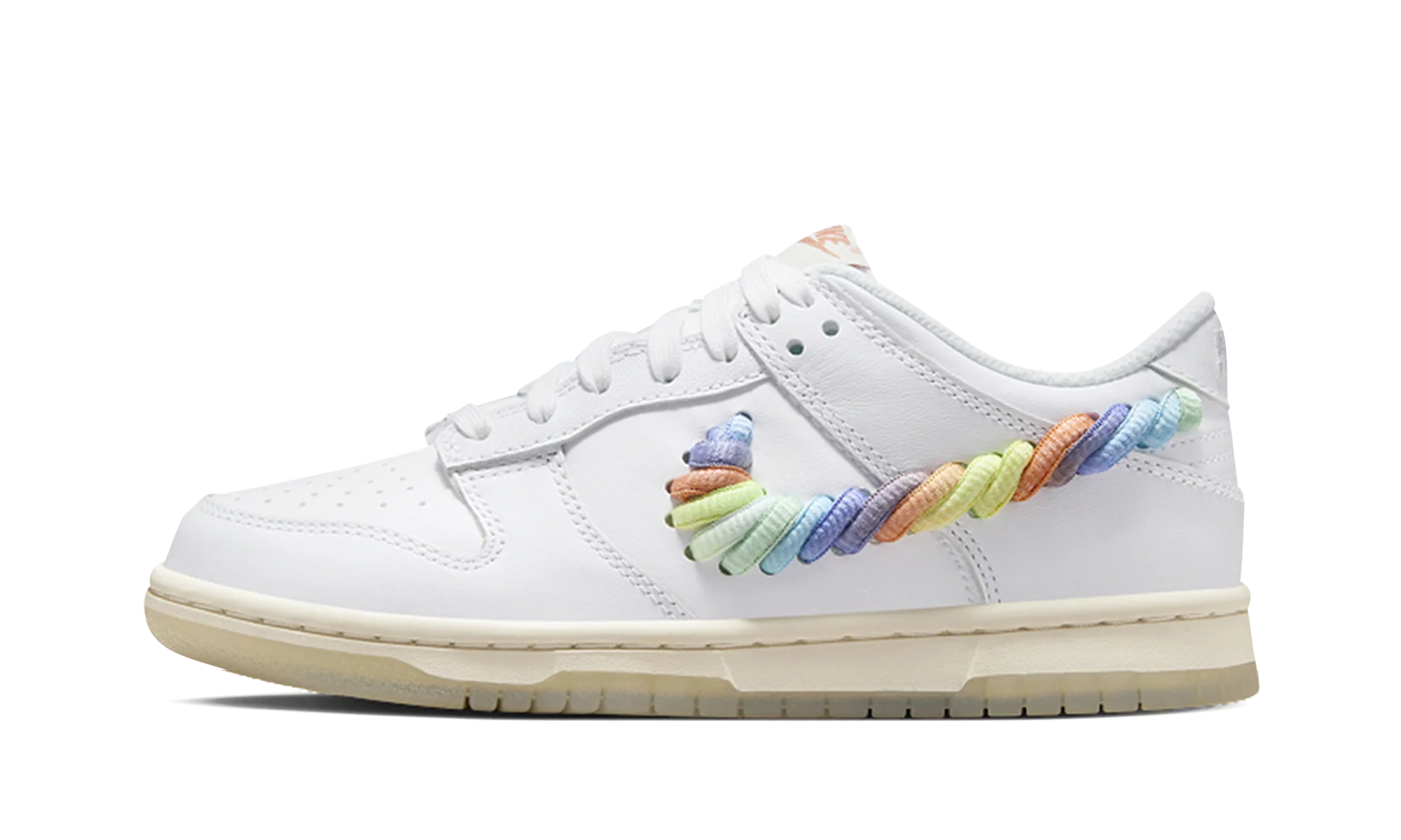 Dunk Low SE GS Rainbow Lace Swoosh White - Dunk Low SE GS Rainbow Lace Swoosh White - Jordan 1s - AIR Jordan 1
