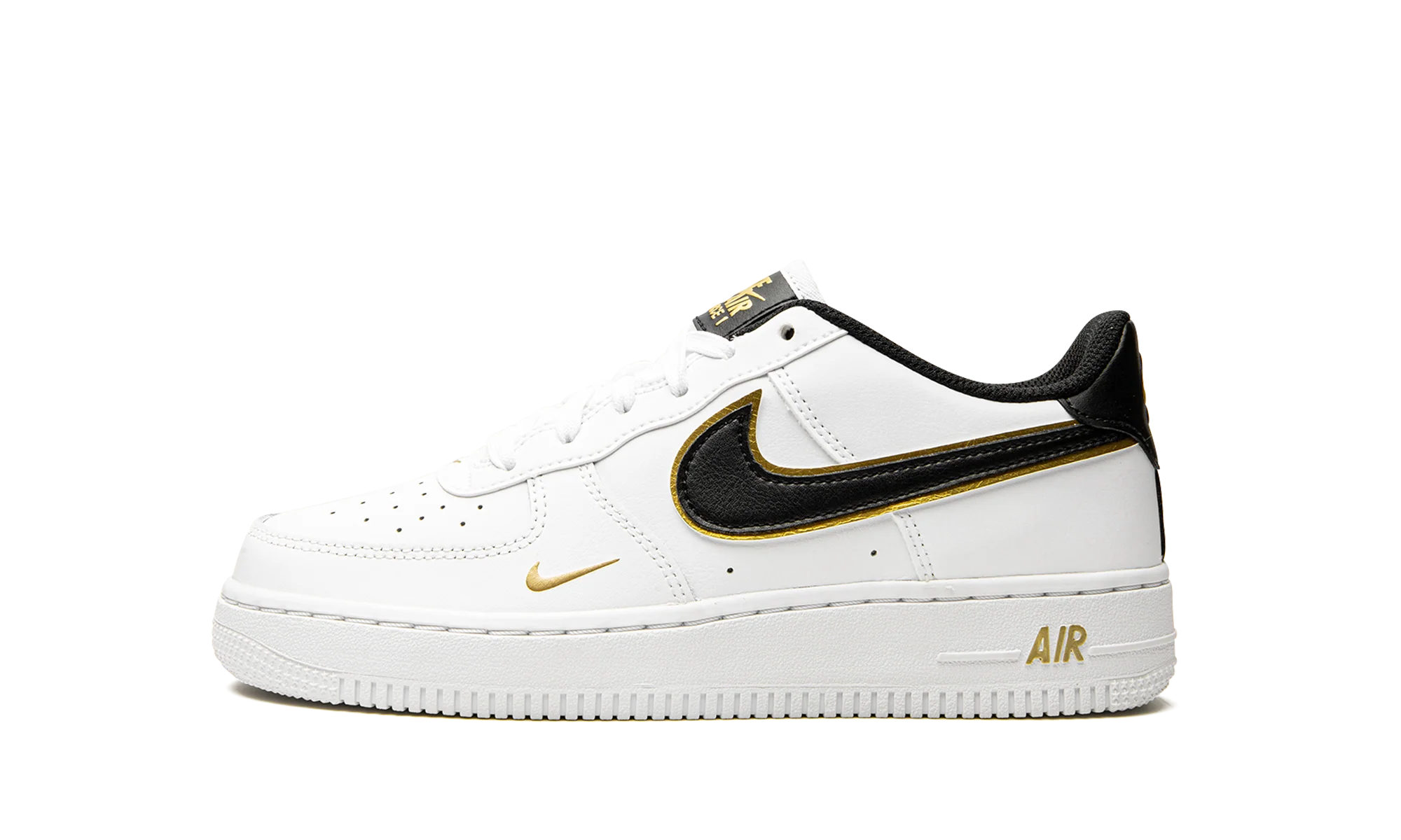 Air Force 1 Low '07 LV8 GS Double Swoosh White Metallic Gold - Air Force 1 Low '07 LV8 GS Double Swoosh White Metallic Gold - Jordan 1s - AIR Jordan 1