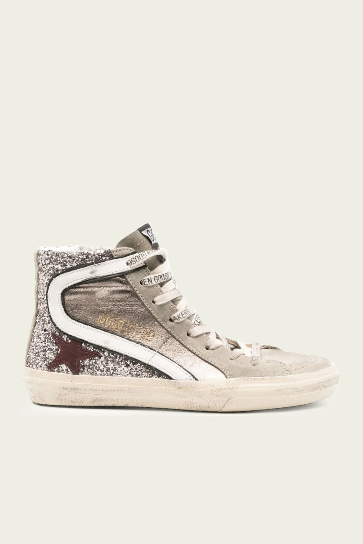 Slide Bronze and Silver Glitter Leather Sneaker - Slide Bronze and Silver Glitter Leather Sneaker - Jordan 1s - AIR Jordan 1
