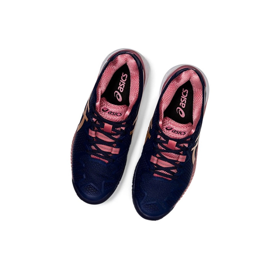 Peacoat / Rose Gold Women's Asics GEL-RESOLUTION 8 Tennis Shoes | US79681JY - Asics Outlet Sale