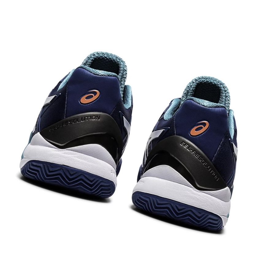 Mako Blue / White Men's Asics GEL-RESOLUTION 8 CLAY Tennis Shoes | US49125IC - Asics Outlet Sale