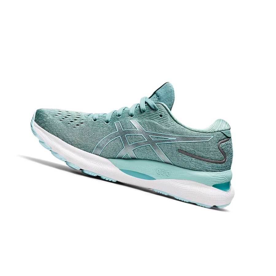 Sage / Clear Blue Women's Asics GEL-NIMBUS 24 (D) Running Shoes | US93780VQ - Asics Outlet Sale