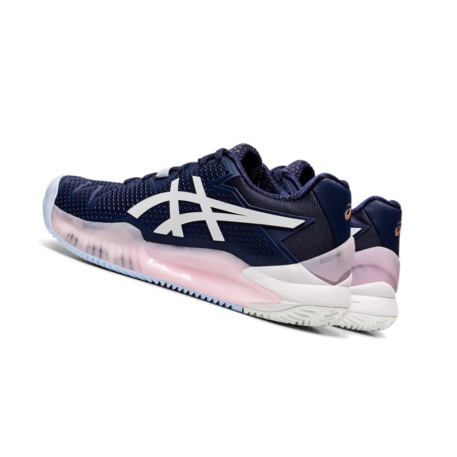 Peacoat / White Women's Asics GEL-RESOLUTION 8 CLAY Tennis Shoes | US09853CT - Asics Outlet Sale