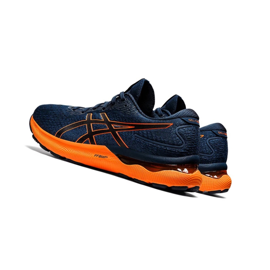 French Blue / Shocking Orange Men's Asics GEL-NIMBUS 24 Running Shoes | US95270JM - Asics Outlet Sale