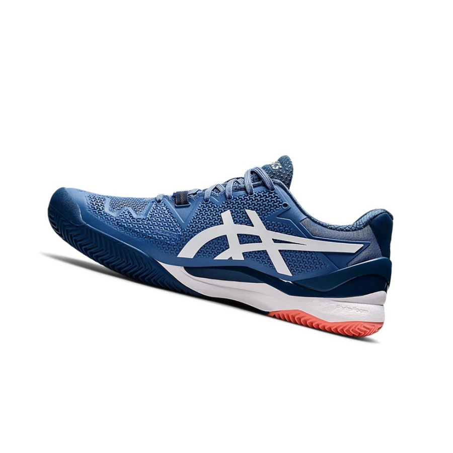 Blue Harmony / White Men's Asics GEL-RESOLUTION 8 CLAY Tennis Shoes | US87291FM - Asics Outlet Sale