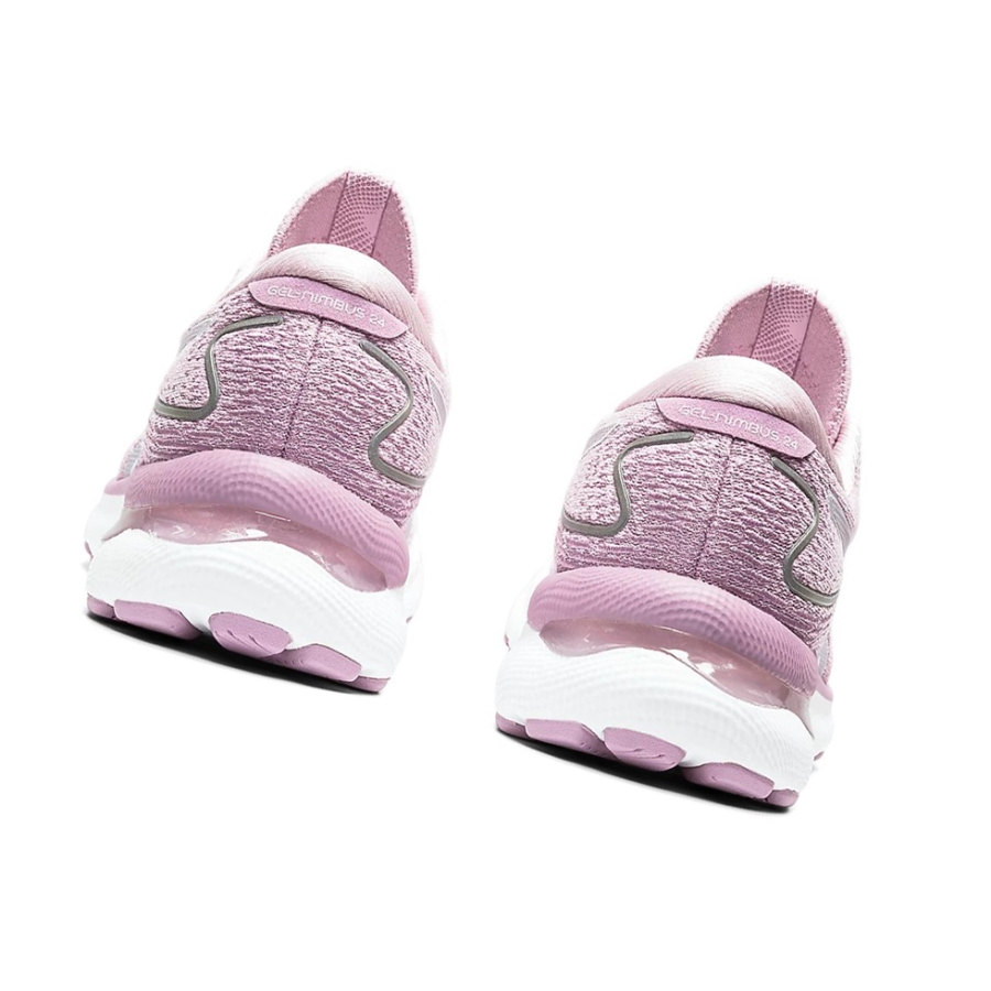 Barely Rose / White Women's Asics GEL-NIMBUS 24 Running Shoes | US68397TK - Asics Outlet Sale