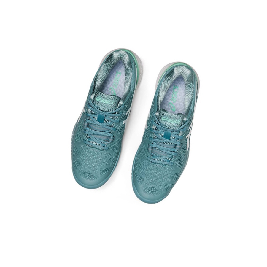 Blue / White Women's Asics GEL-RESOLUTION 8 Tennis Shoes | US25973JB - Asics Outlet Sale