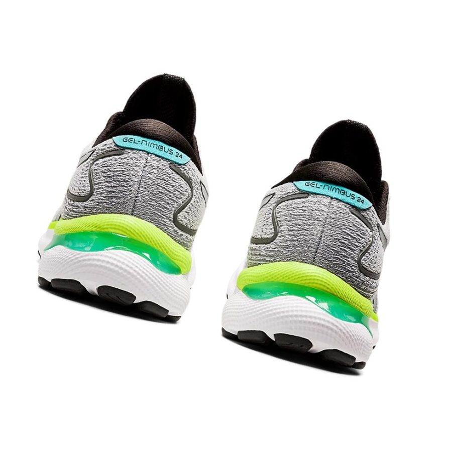 White / Black Men's Asics GEL-NIMBUS 24 Running Shoes | US10593JY - Asics Outlet Sale