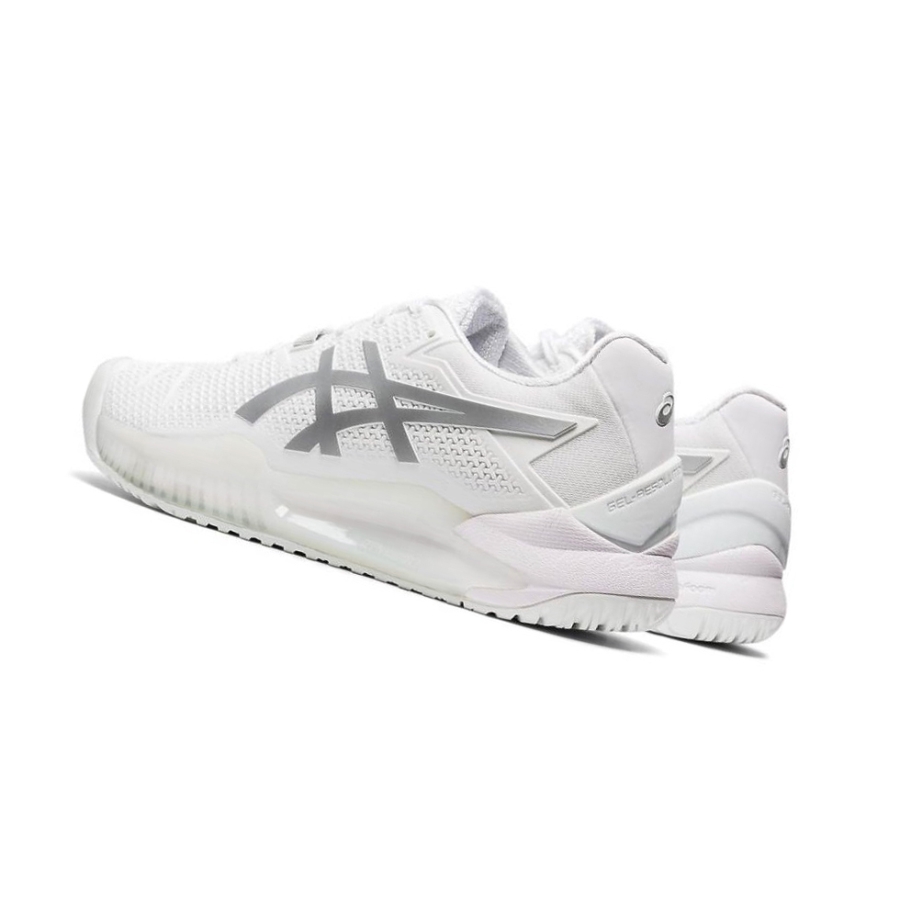 White Women's Asics GEL-RESOLUTION 8 Tennis Shoes | US25403TU - Asics Outlet Sale