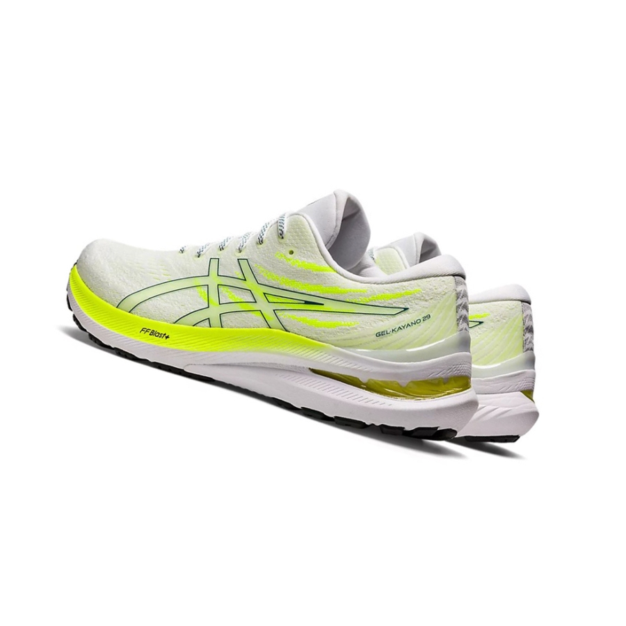 White / Velvet Pine Men's Asics GEL-KAYANO 29 Running Shoes | US59378VP - Asics Outlet Sale