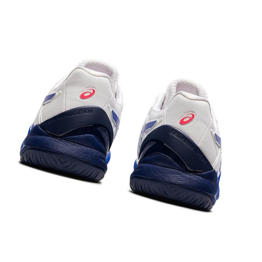 White Women's Asics GEL-RESOLUTION 8 Wide Tennis Shoes | US16385FS - Asics Outlet Sale