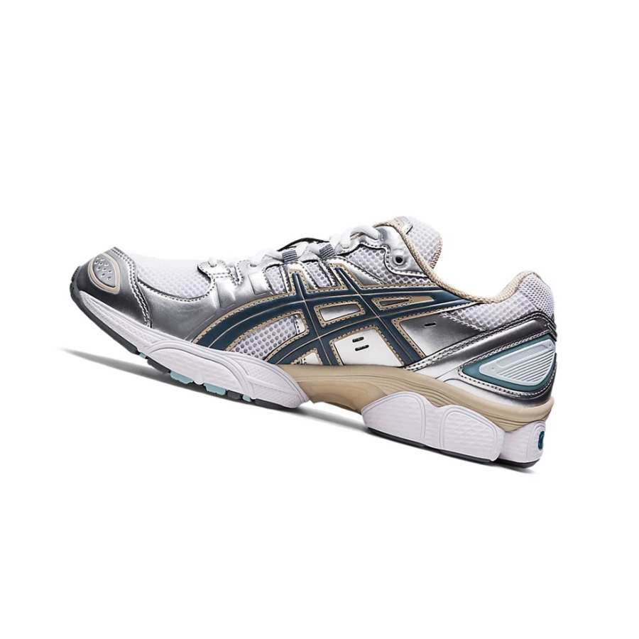 White / Steel Grey Men's Asics GEL-NIMBUS 9 Sneakers | US89562EJ - Asics Outlet Sale