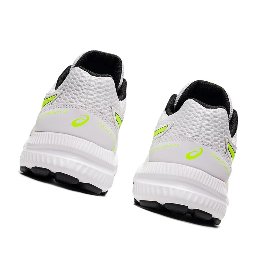 White / Hazard Green Kids' Asics CONTEND 7 GS Running Shoes | US02347KM - Asics Outlet Sale