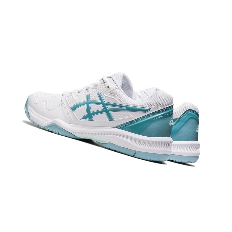 White / Blue Women's Asics GEL-DEDICATE 7 Tennis Shoes | US13028KG - Asics Outlet Sale