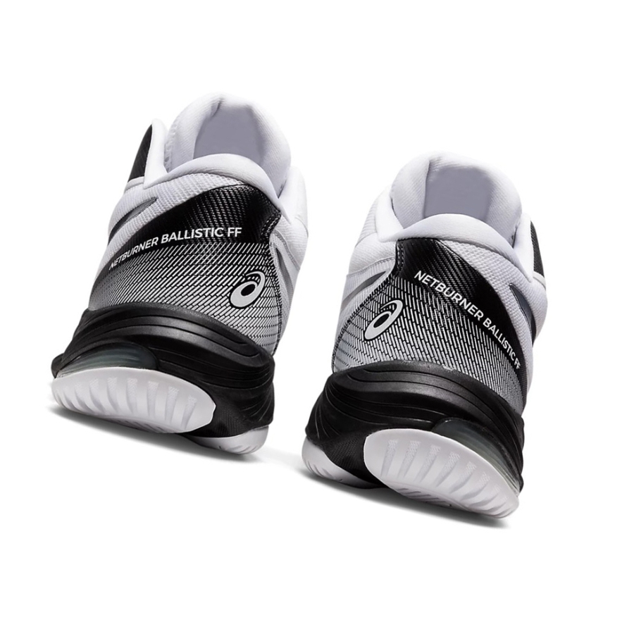 White / Black Men's Asics NETBURNER BALLISTIC FF MT 3 Volleyball Shoes | US83194JM - Asics Outlet Sale