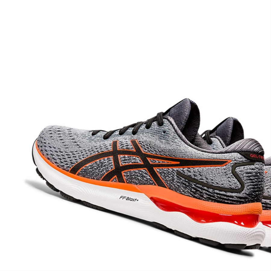 Sheet Rock / Shocking Orange Men's Asics GEL-NIMBUS 24 Running Shoes | US40298DZ - Asics Outlet Sale