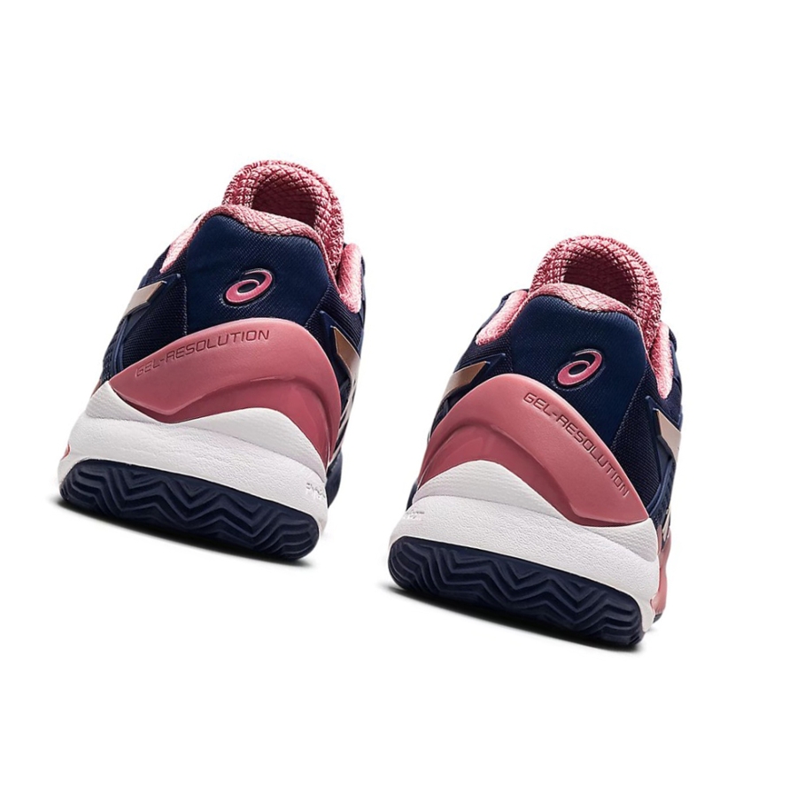Peacoat / Rose Gold Women's Asics GEL-RESOLUTION 8 CLAY Tennis Shoes | US12479MO - Asics Outlet Sale