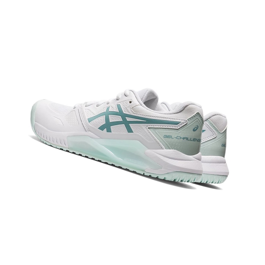 White / Smoke Blue Women's Asics GEL-CHALLENGER 13 Tennis Shoes | US30965PI - Asics Outlet Sale