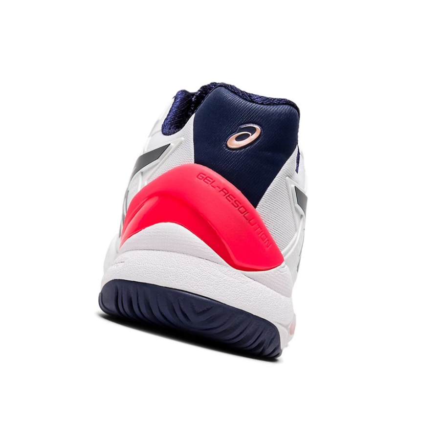 White / Peacoat Women's Asics GEL-RESOLUTION 8 Tennis Shoes | US89701AC - Asics Outlet Sale