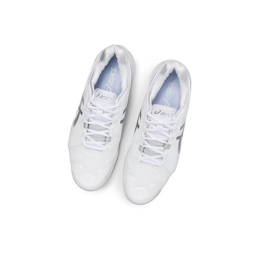 White / Pure Silver Men's Asics GEL-RESOLUTION 8 Tennis Shoes | US28695QZ - Asics Outlet Sale