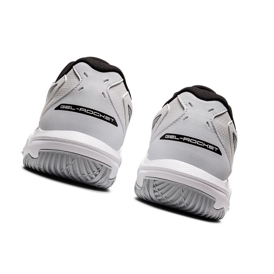 White / Pure Silver Men's Asics GEL-ROCKET 10 Volleyball Shoes | US65089CZ - Asics Outlet Sale