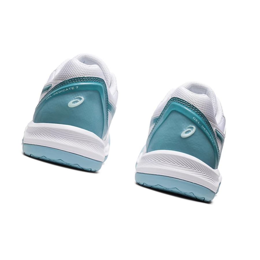 White / Blue Women's Asics GEL-DEDICATE 7 Tennis Shoes | US13028KG - Asics Outlet Sale