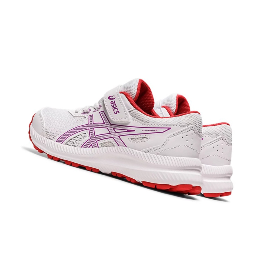 White / Orchid Kids' Asics CONTEND 8 PS Running Shoes | US81630OY - Asics Outlet Sale