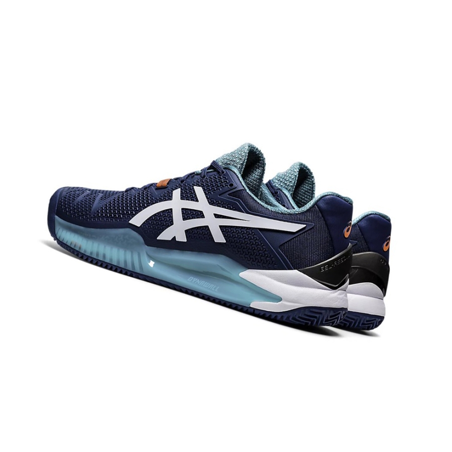 Mako Blue / White Men's Asics GEL-RESOLUTION 8 CLAY Tennis Shoes | US49125IC - Asics Outlet Sale
