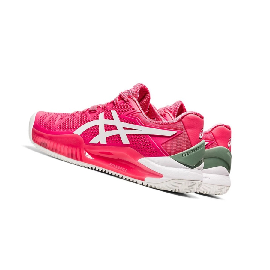 Pink Cameo / White Women's Asics GEL-RESOLUTION 8 CLAY Tennis Shoes | US16279HM - Asics Outlet Sale
