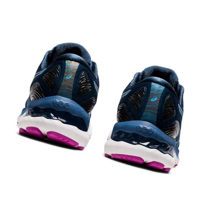 Dark Blue Women's Asics GEL-NIMBUS 23 Wide Running Shoes | US07698XJ - Asics Outlet Sale