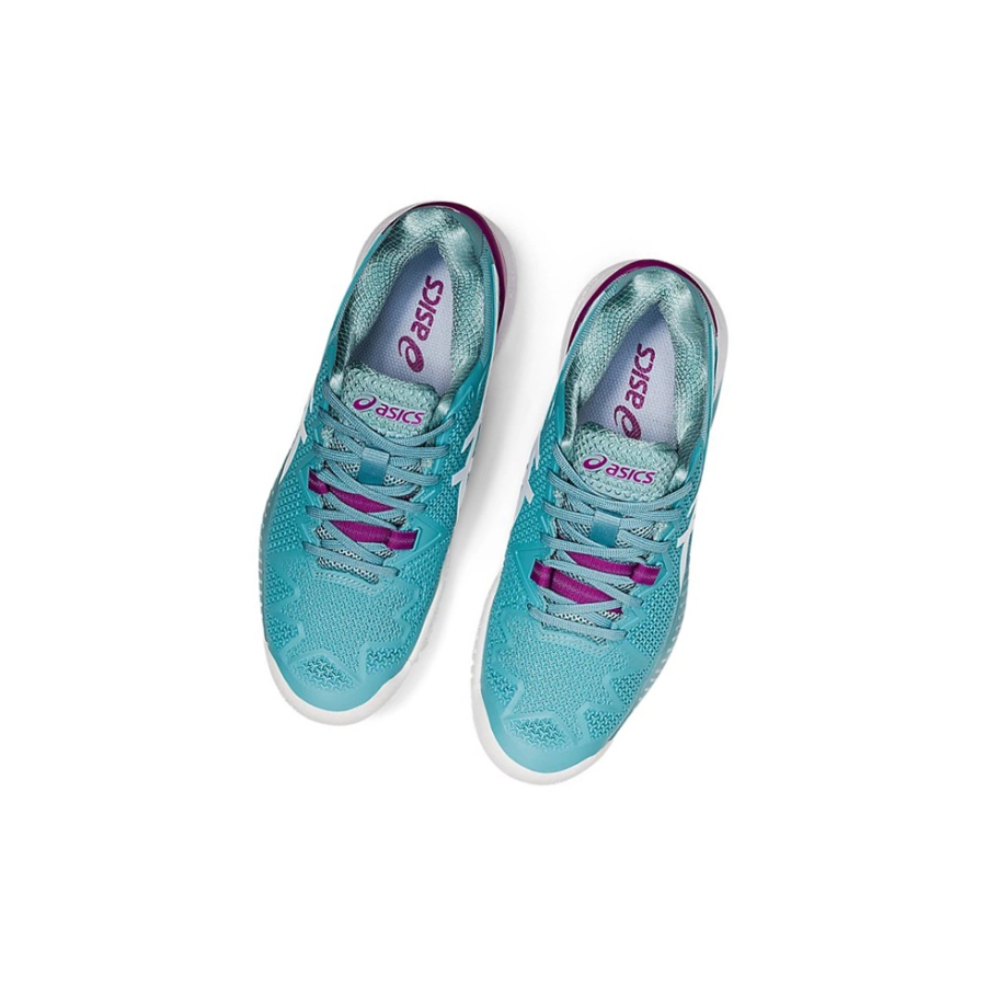 Smoke Blue / White Women's Asics GEL-RESOLUTION 8 (D) Tennis Shoes | US94687LC - Asics Outlet Sale