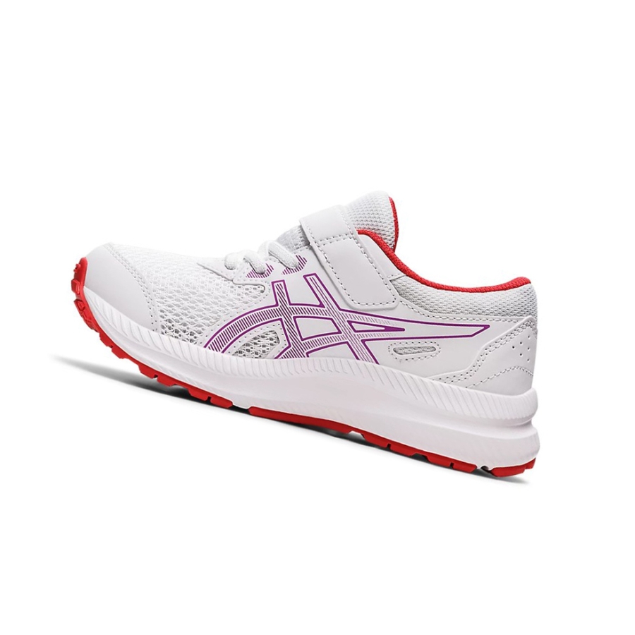 White / Orchid Kids' Asics CONTEND 8 PS Running Shoes | US81630OY - Asics Outlet Sale