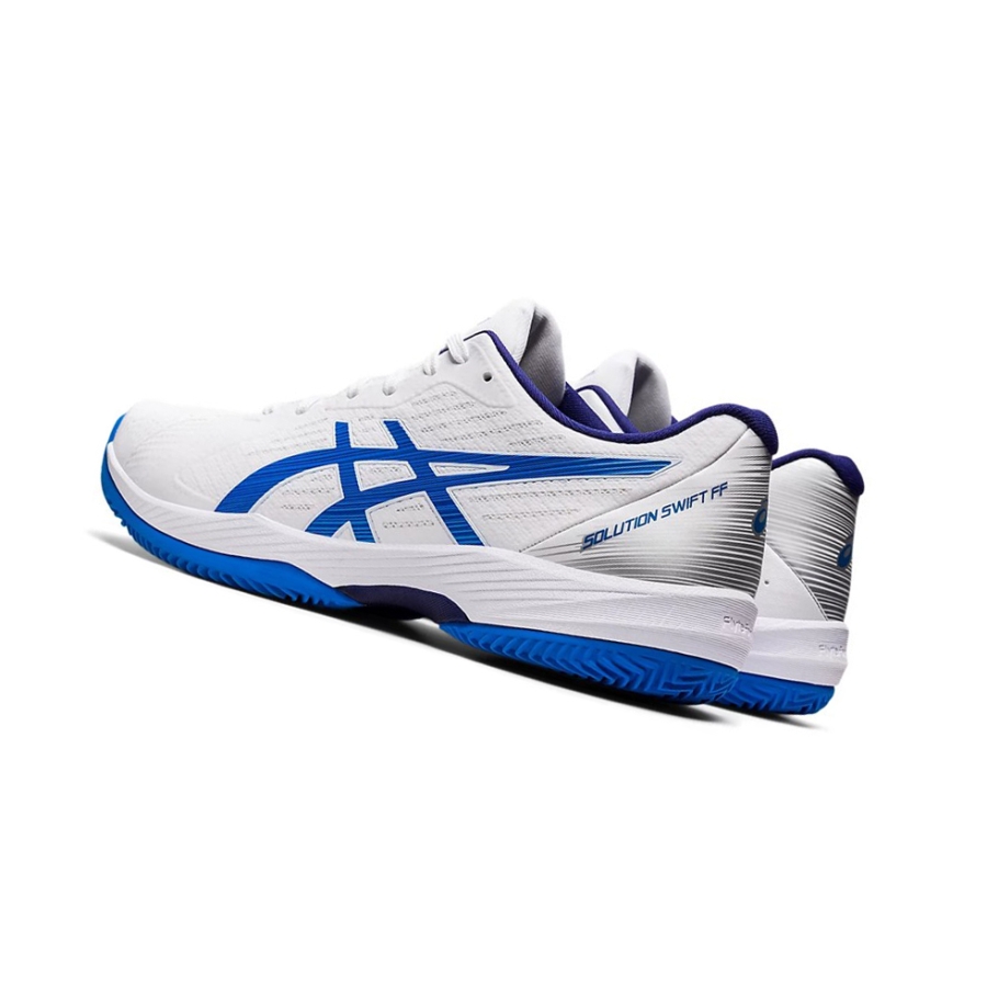 White / Blue Men's Asics SOLUTION SWIFT FF CLAY Tennis Shoes | US92371DM - Asics Outlet Sale
