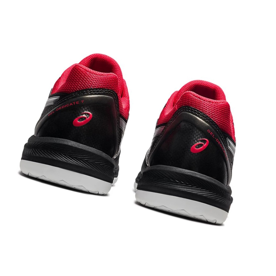 Black / Pure Silver Men's Asics GEL-DEDICATE 7 Tennis Shoes | US14830BQ - Asics Outlet Sale