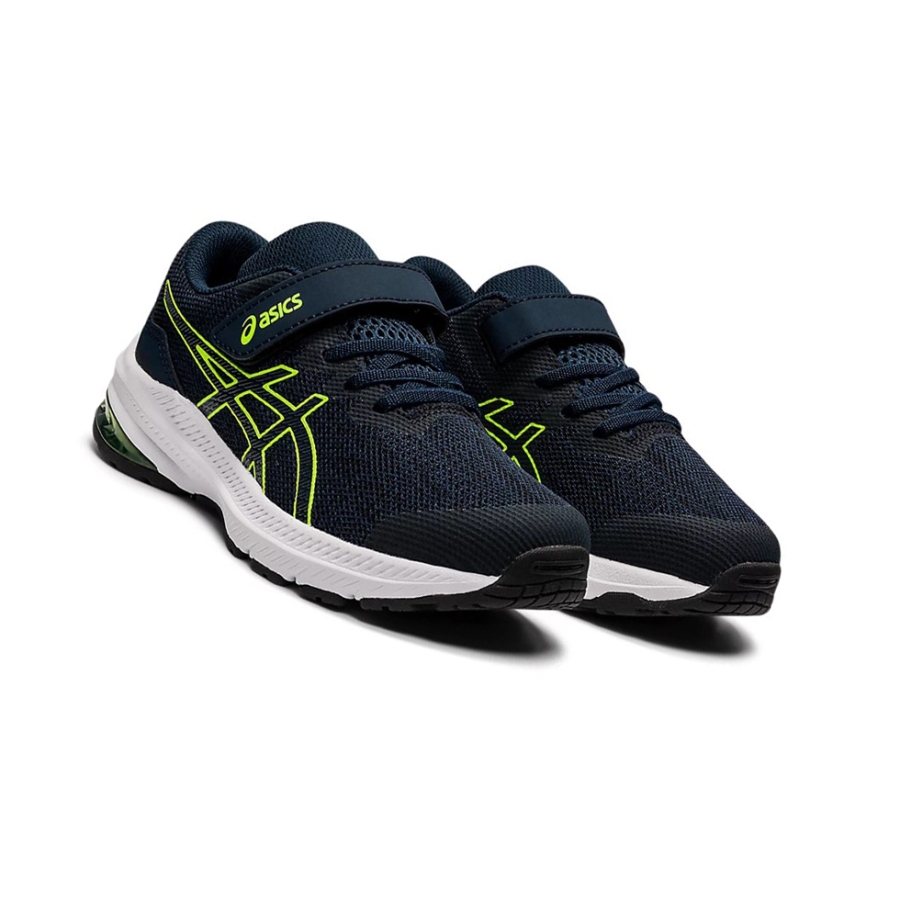 French Blue / Hazard Green Kids' Asics GT-1000 11 PS Running Shoes | US64108BW - Asics Outlet Sale