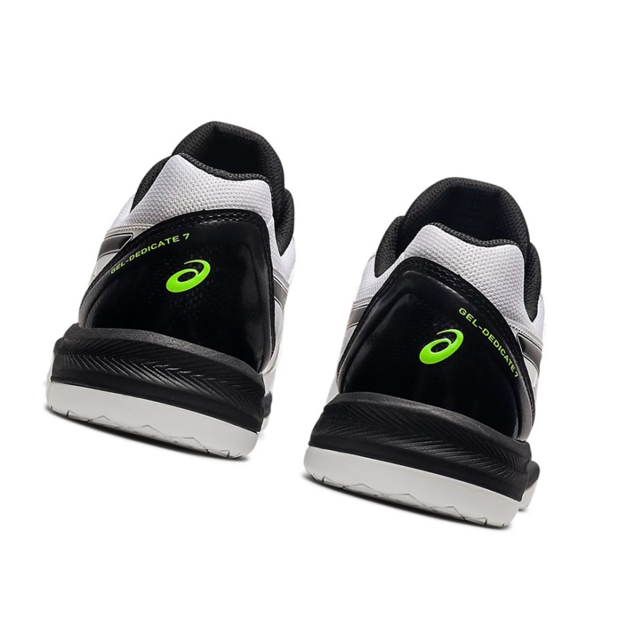 White / Gunmetal Men's Asics GEL-DEDICATE 7 Tennis Shoes | US81396UW - Asics Outlet Sale