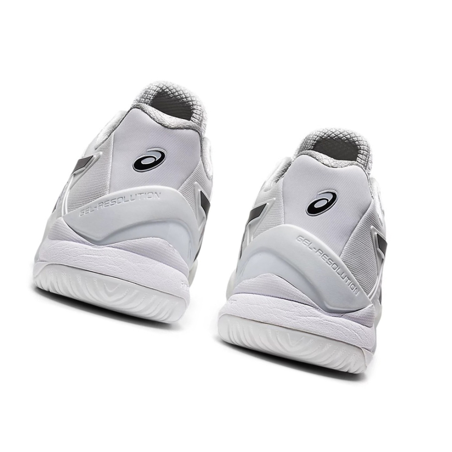 White / Black Men's Asics GEL-RESOLUTION 8 Tennis Shoes | US50472NH - Asics Outlet Sale