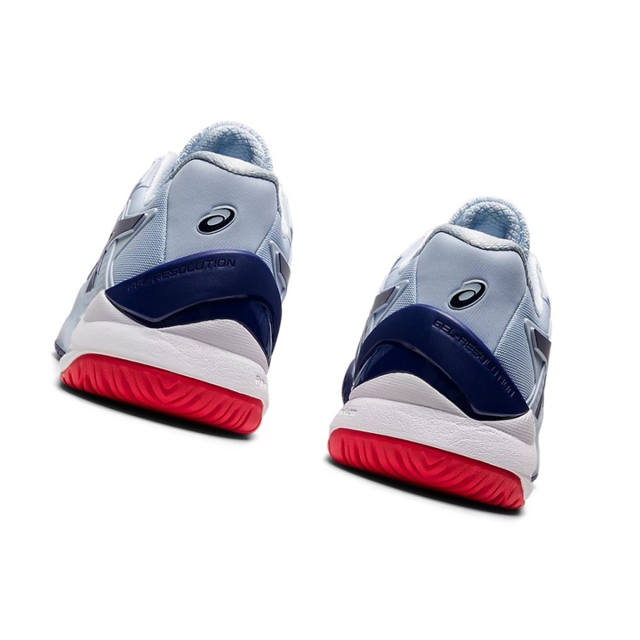 Soft Sky / Dive Blue Women's Asics GEL-RESOLUTION 8 (D) Tennis Shoes | US74521RS - Asics Outlet Sale