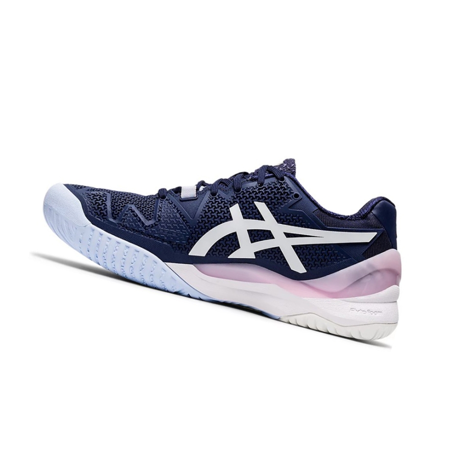 Peacoat / White Women's Asics GEL-RESOLUTION 8 Tennis Shoes | US47213WY - Asics Outlet Sale