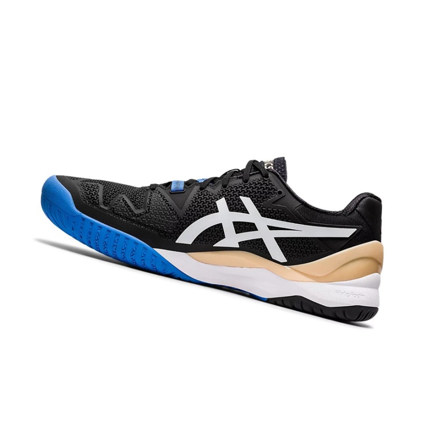 Black / White Men's Asics GEL-RESOLUTION 8 Tennis Shoes | US56403BM - Asics Outlet Sale