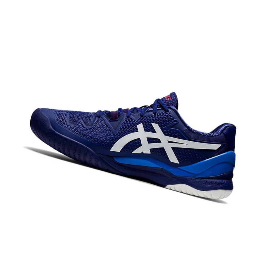 Dive Blue / White Men's Asics GEL-RESOLUTION 8 Tennis Shoes | US20316UE - Asics Outlet Sale
