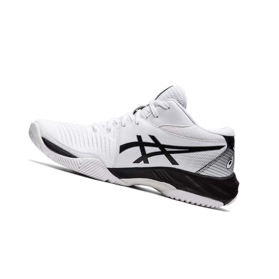White / Black Men's Asics NETBURNER BALLISTIC FF MT 3 Volleyball Shoes | US83194JM - Asics Outlet Sale